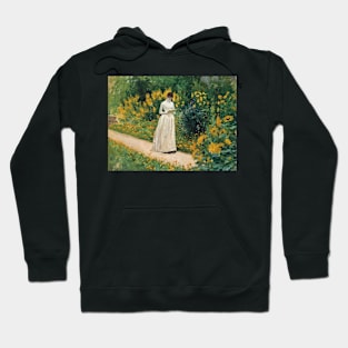 Reading on the Garden Path by Albert Aublet Hoodie